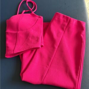 Vibrant Pink Midi Two-Piece Set